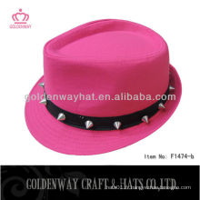 Chapeau fedora pour les filles belle avec motif rivet nouveau design pour la fête